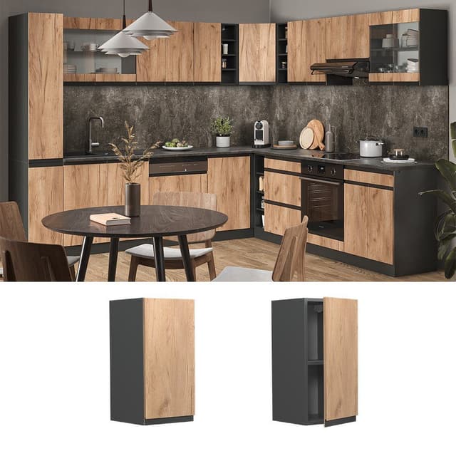 Vicco R-Line Hängeschrank Goldkraft Eiche/Anthrazit