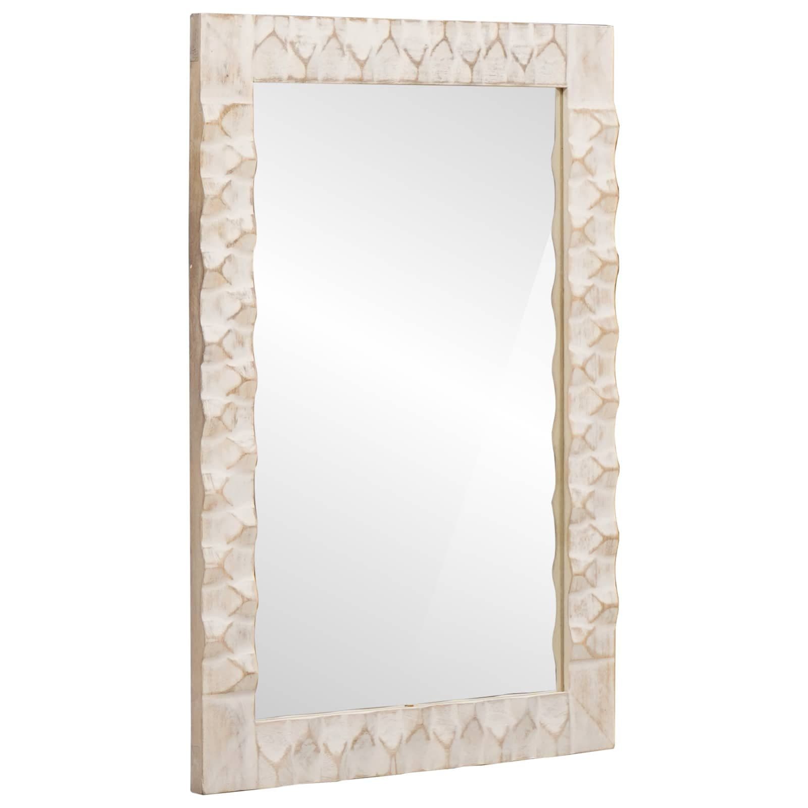vidaXL Badezimmer-Spiegel Massivholz Weiß 50x70 cm - Bild 2