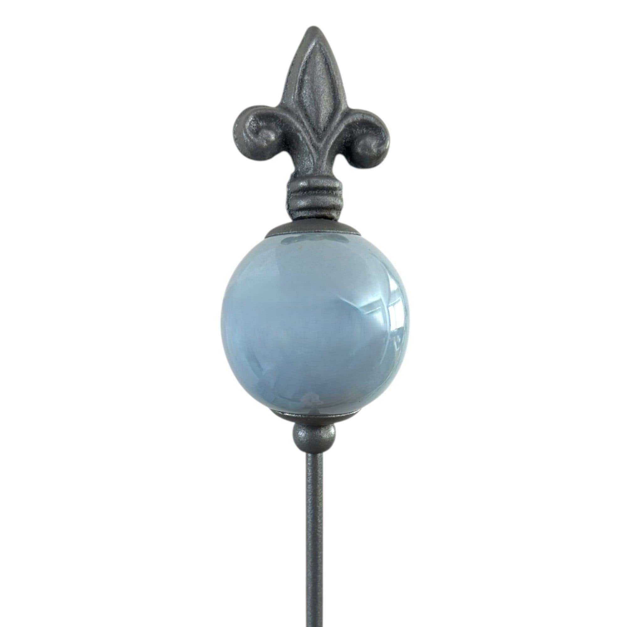 naninoa Gartenstecker Metall französische Lilie grau 80cm - Bild 2