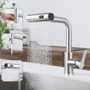 Nettlife Küchenarmatur Ausziehbar Edelstahl 360° Schwarz Bild 2