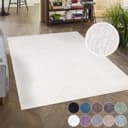 CARPET CITY Shaggy Teppich Creme 120x170 cm Hochflor Bild 2