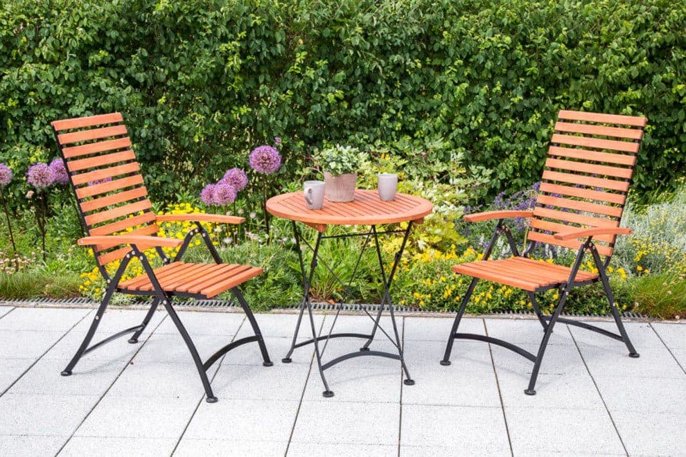 MERXX Garten-Essgruppe Schloßgarten 3-tlg. Schwarz/Braun Eukalyptus