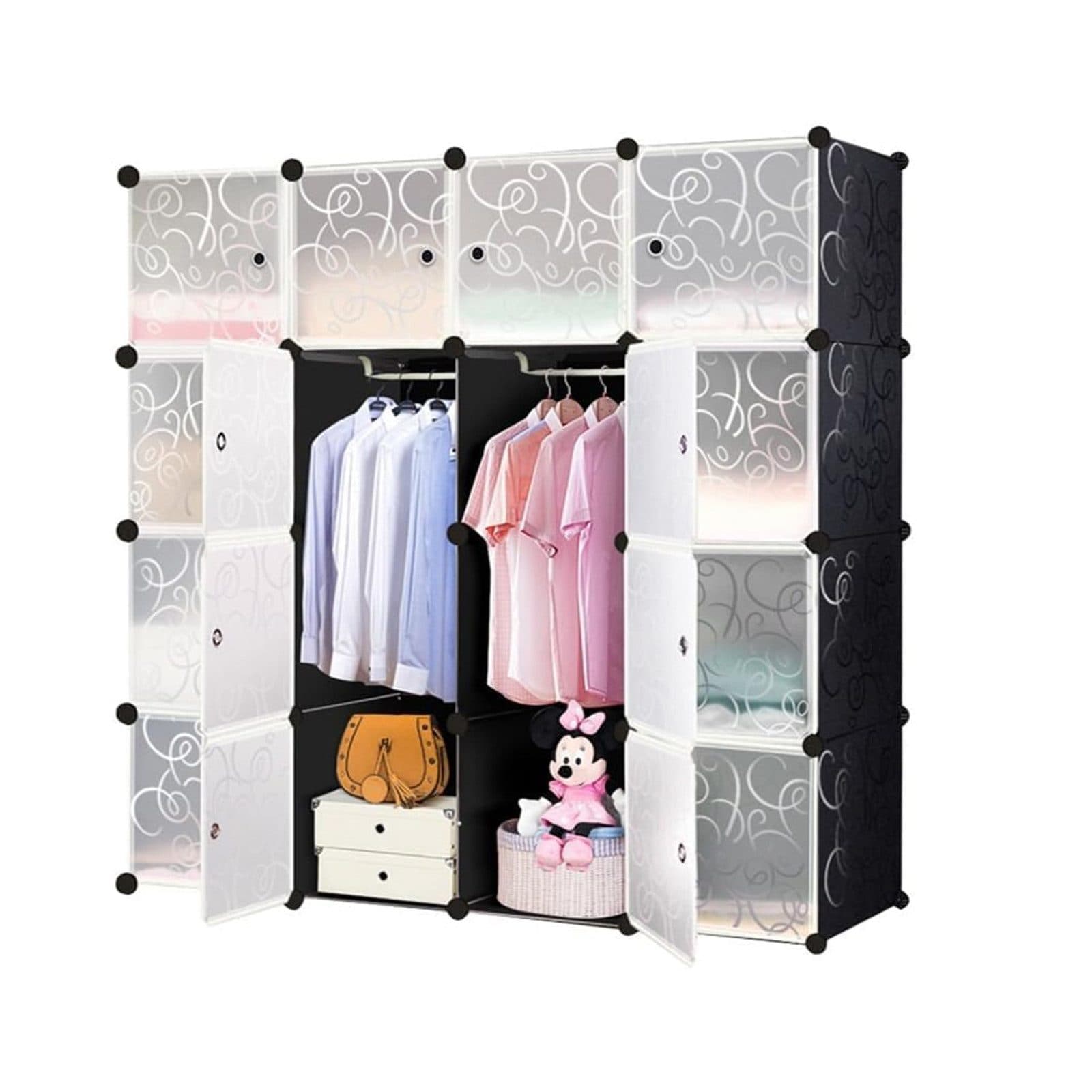 FIVMEN Kleiderschrank DIY Regalsystem Schwarz Steckregalsystem - Bild 2