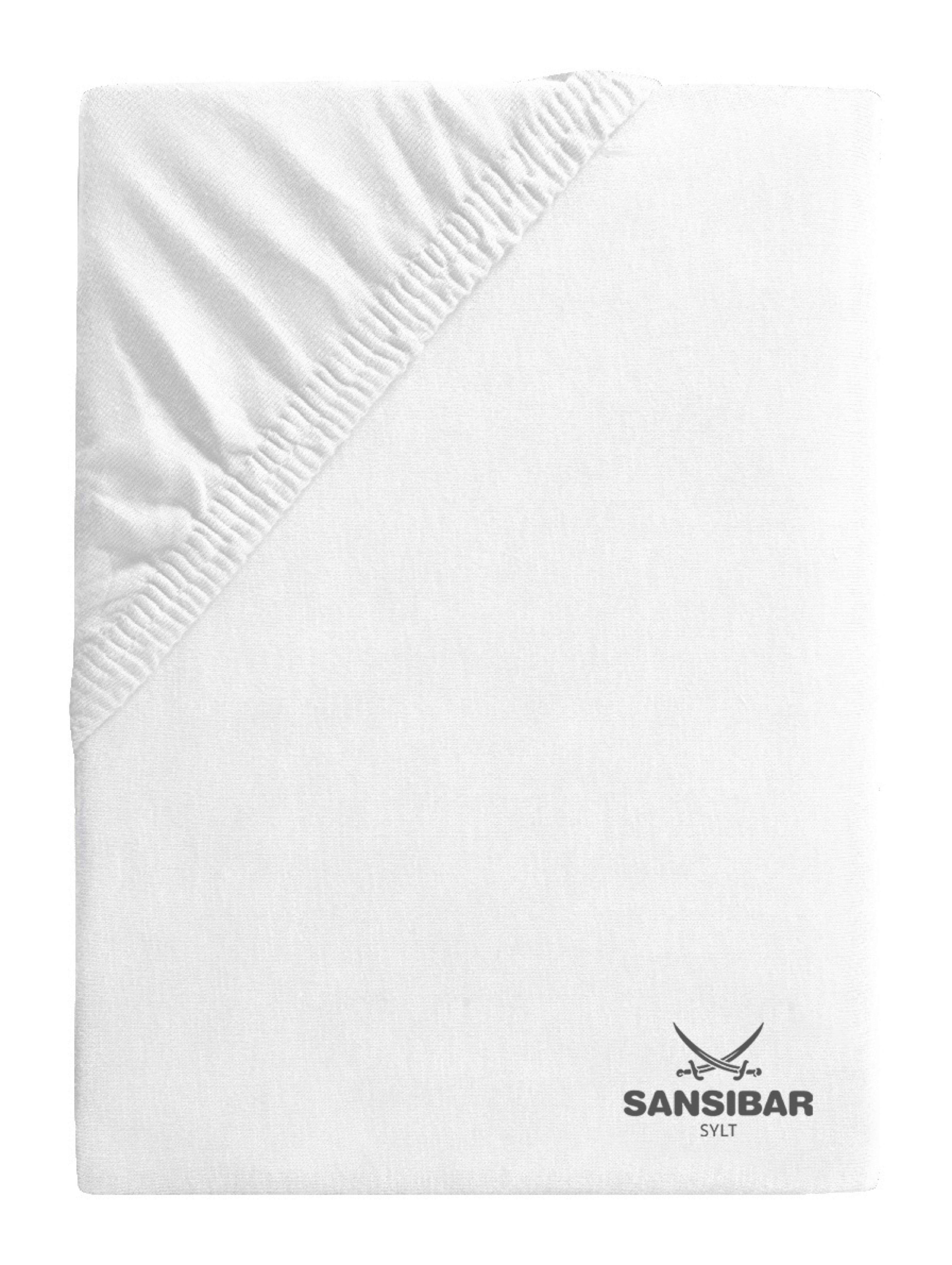 Sansibar Sylt Spannbettlaken Premium Topper-Bezug Weiß Jersey - Bild 2