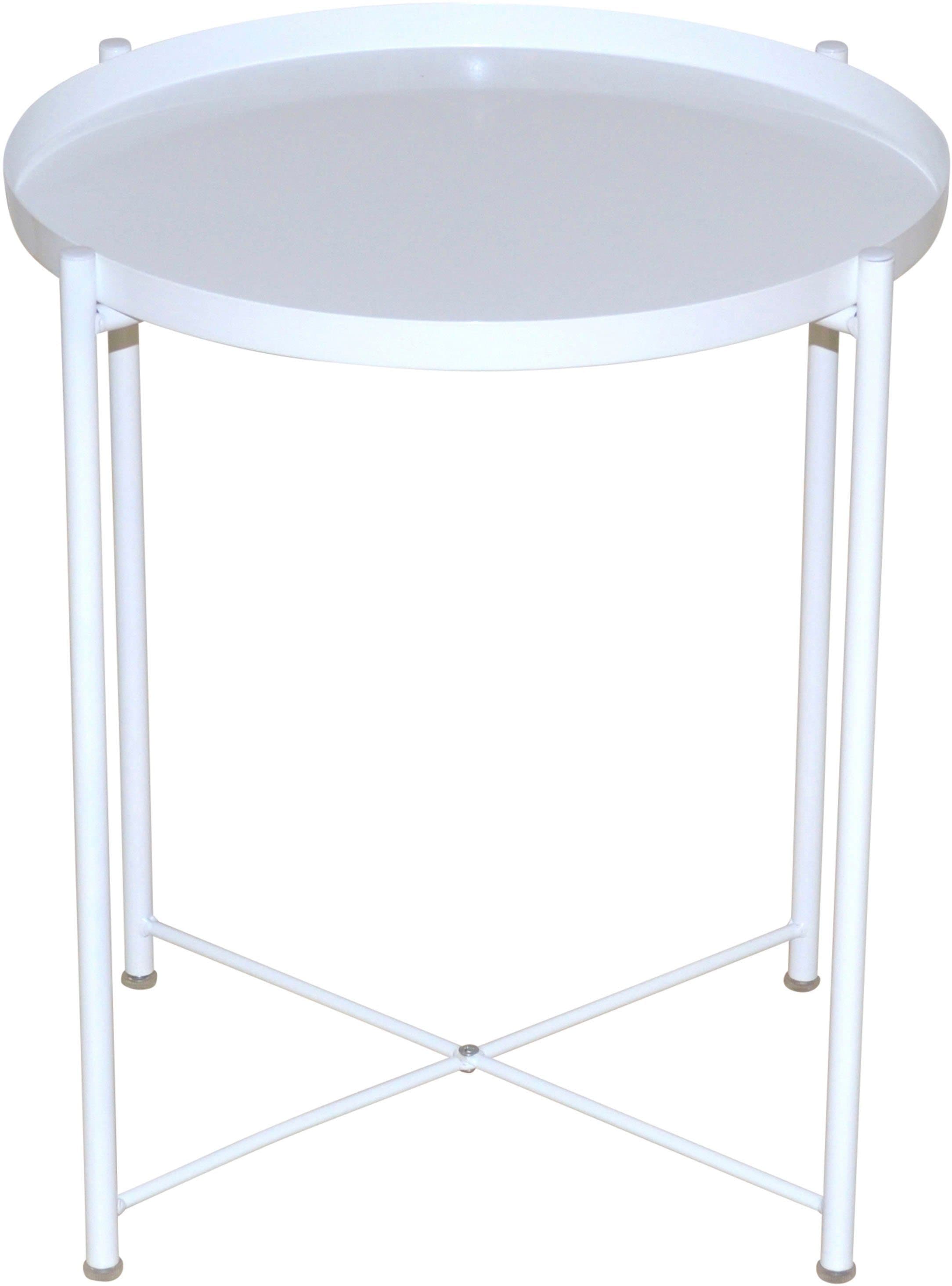 HOFMANN LIVING AND MORE Beistelltisch Weiss Abnehmbare Tischplatte Metall - Bild 2