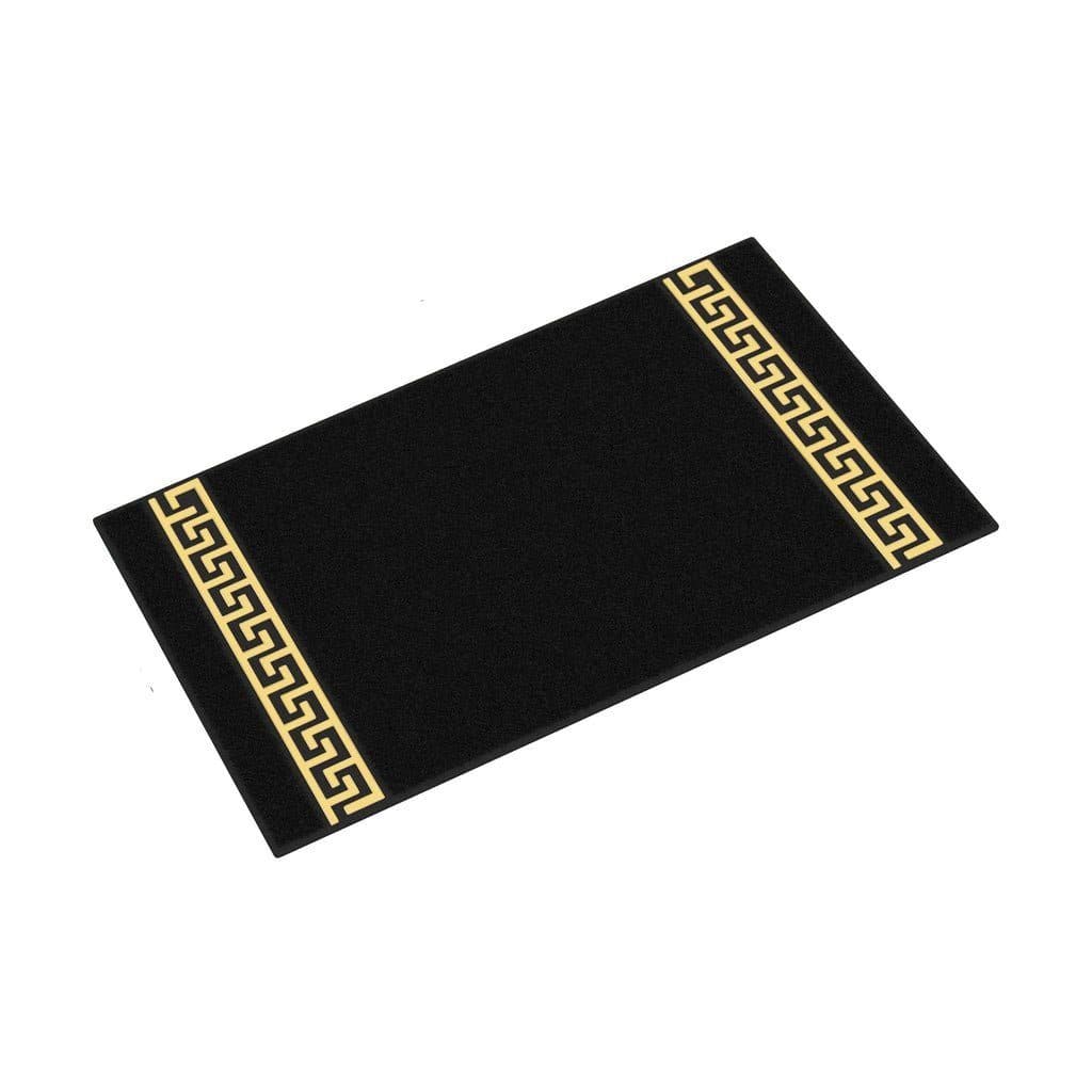 Belle Arti Badematte Mäander Schwarz Weiß Beige Gold Baumwolle - Bild 2