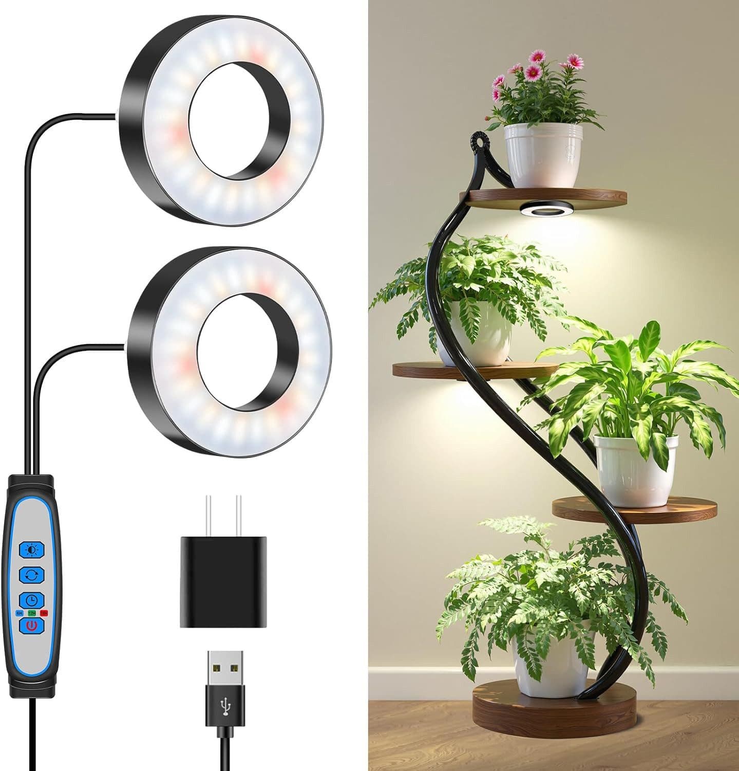 Xruiy Pflanzenlampe LED Vollspektrum 144 LEDs 89mm - Bild 2