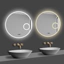 duschspa LED Badspiegel Rund Dimmbar mit Uhr und Touch Bild 2