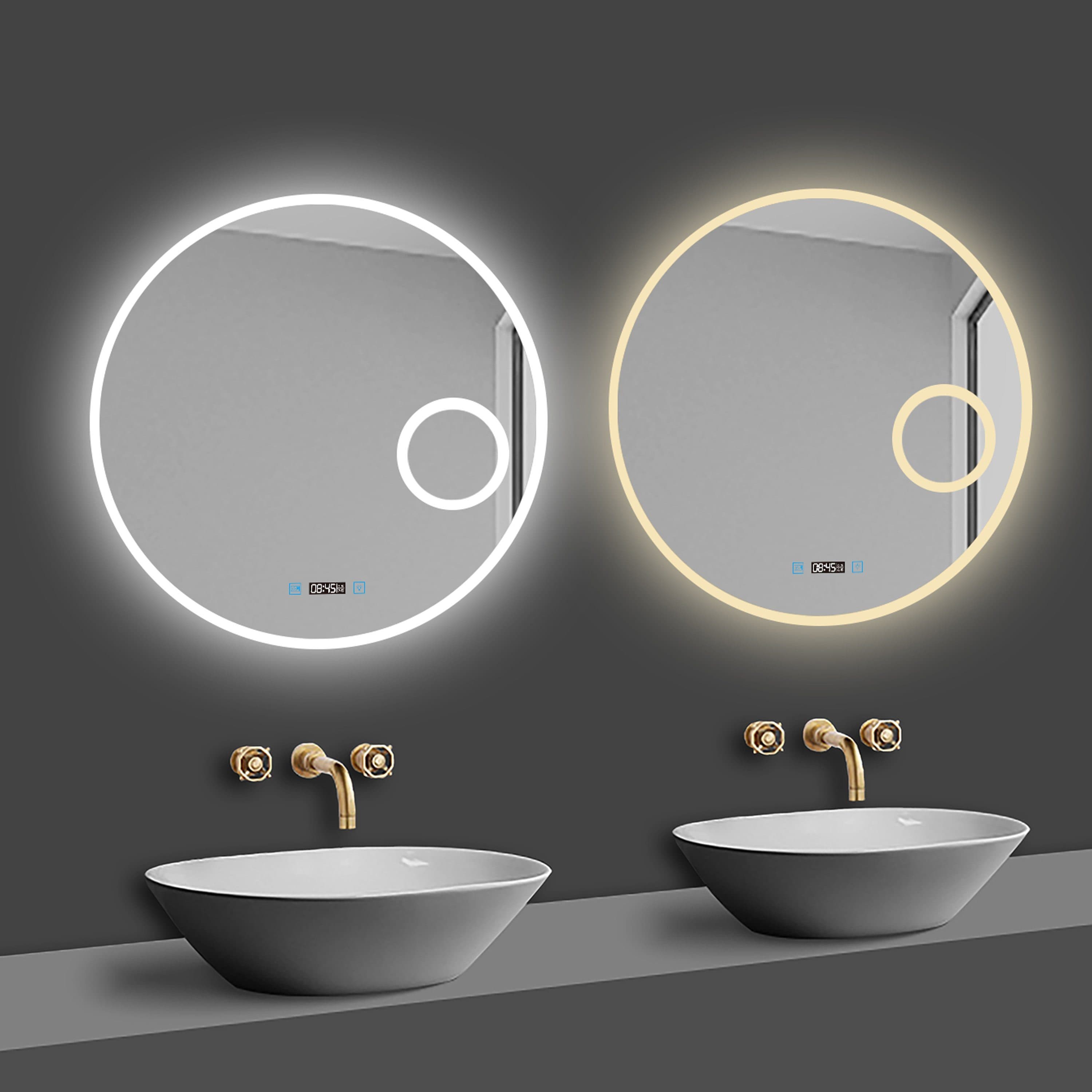 duschspa LED Badspiegel Rund Dimmbar mit Uhr und Touch - Bild 2