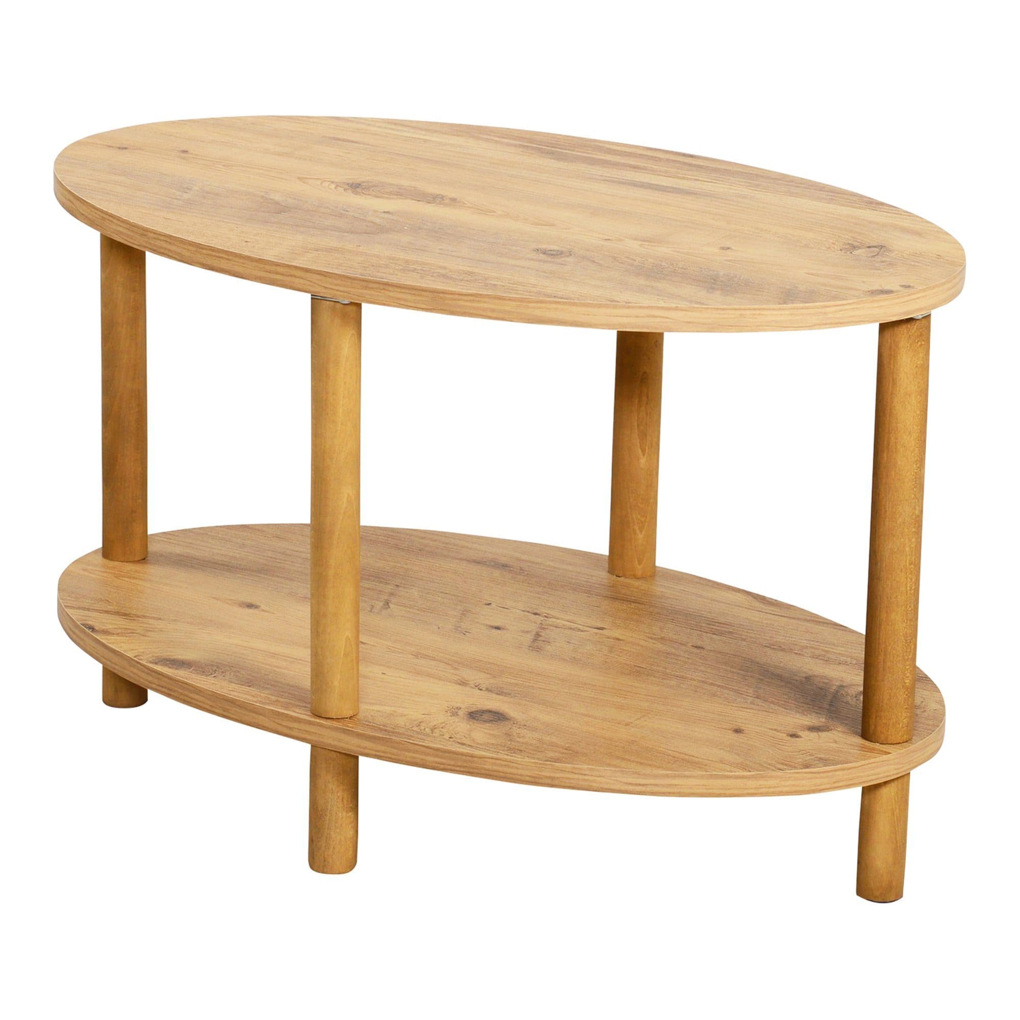 en.casa Couchtisch Oval Buchenholz Beine Holzoptik Modern - Bild 2