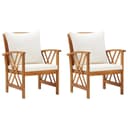 vidaXL Gartenstuhl Set 2 Stk. Massivholz mit Kissen Bild 2