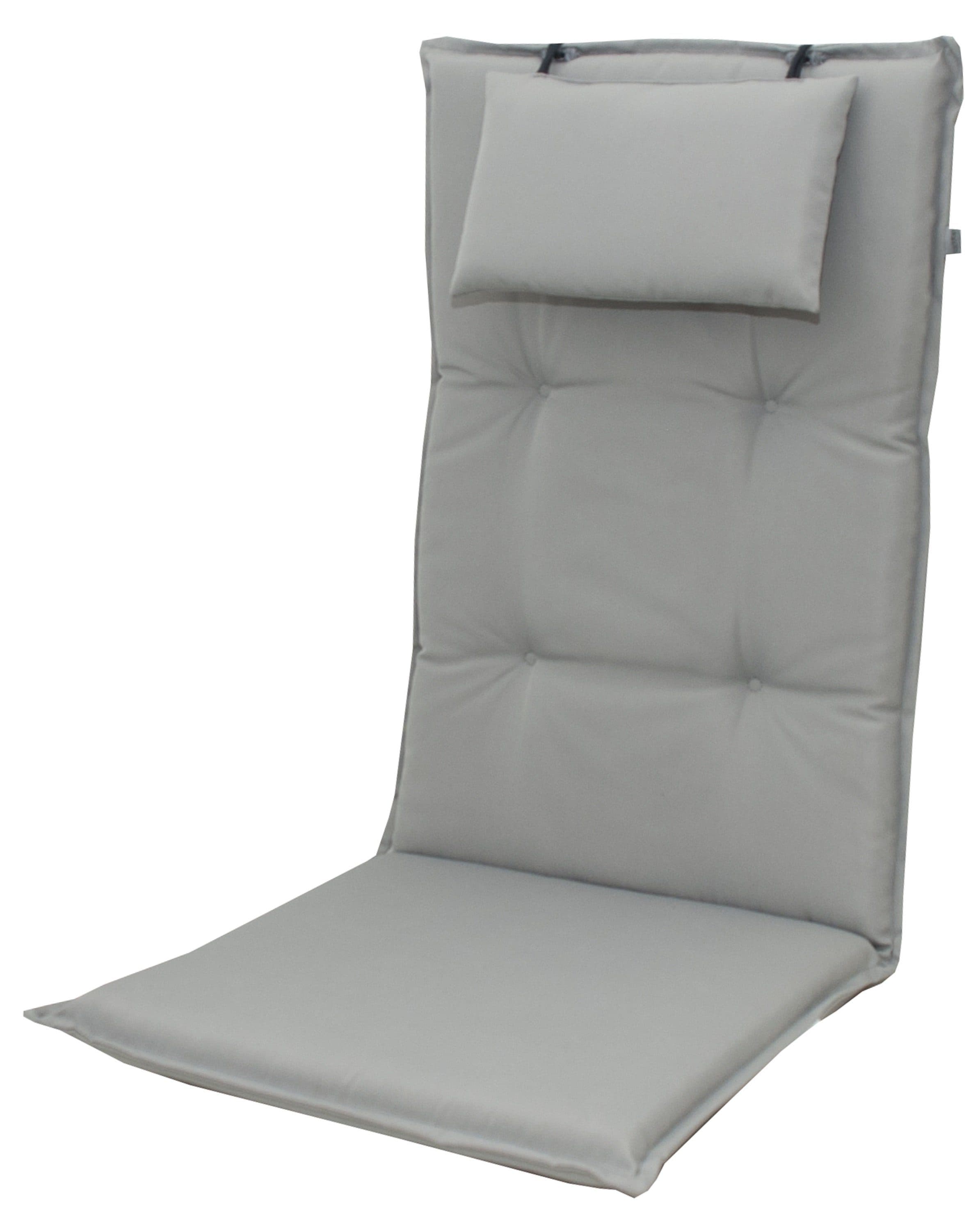 doppler® Hochlehnerauflage 9827 Grau UV-beständig mit abnehmbarem Kopfkissen - Bild 2
