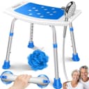 KESSER Badhocker Duschhocker höhenverstellbar weiß/blau Bild 2
