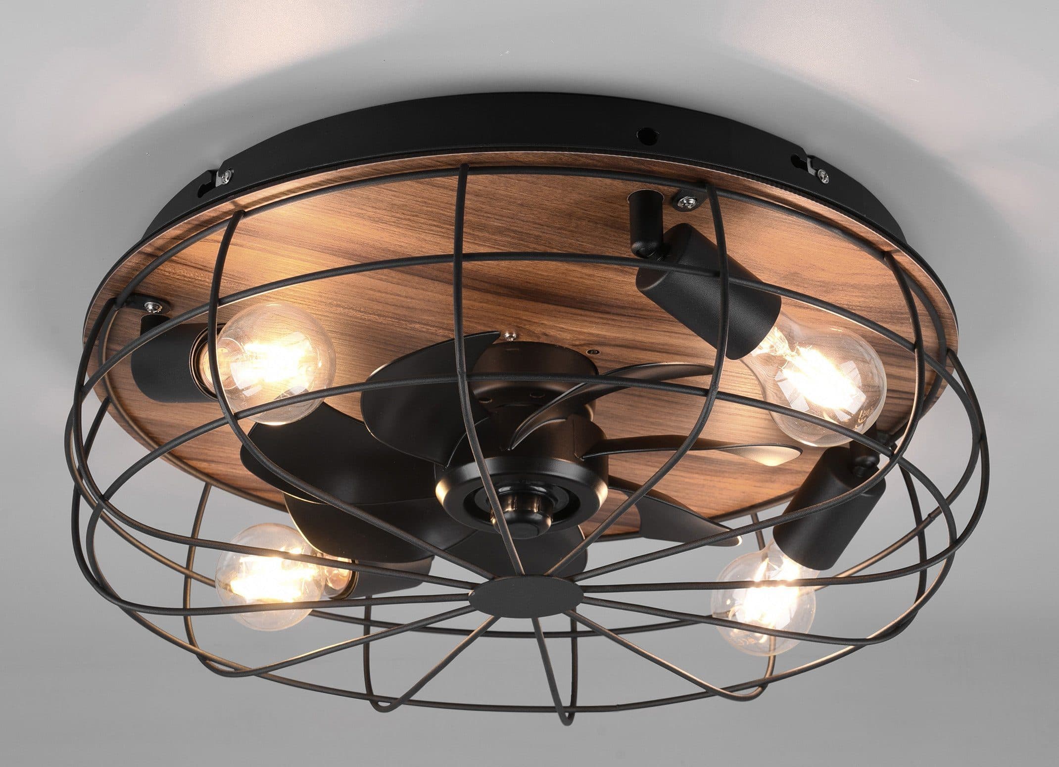 REALITY LEUCHTEN Deckenleuchte Trondheim Ventilator Holzoptik Braun - Bild 2