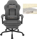 Woltu Gaming-Stuhl Grau/Schwarz Ergonomisch mit Fußstütze Bild 2