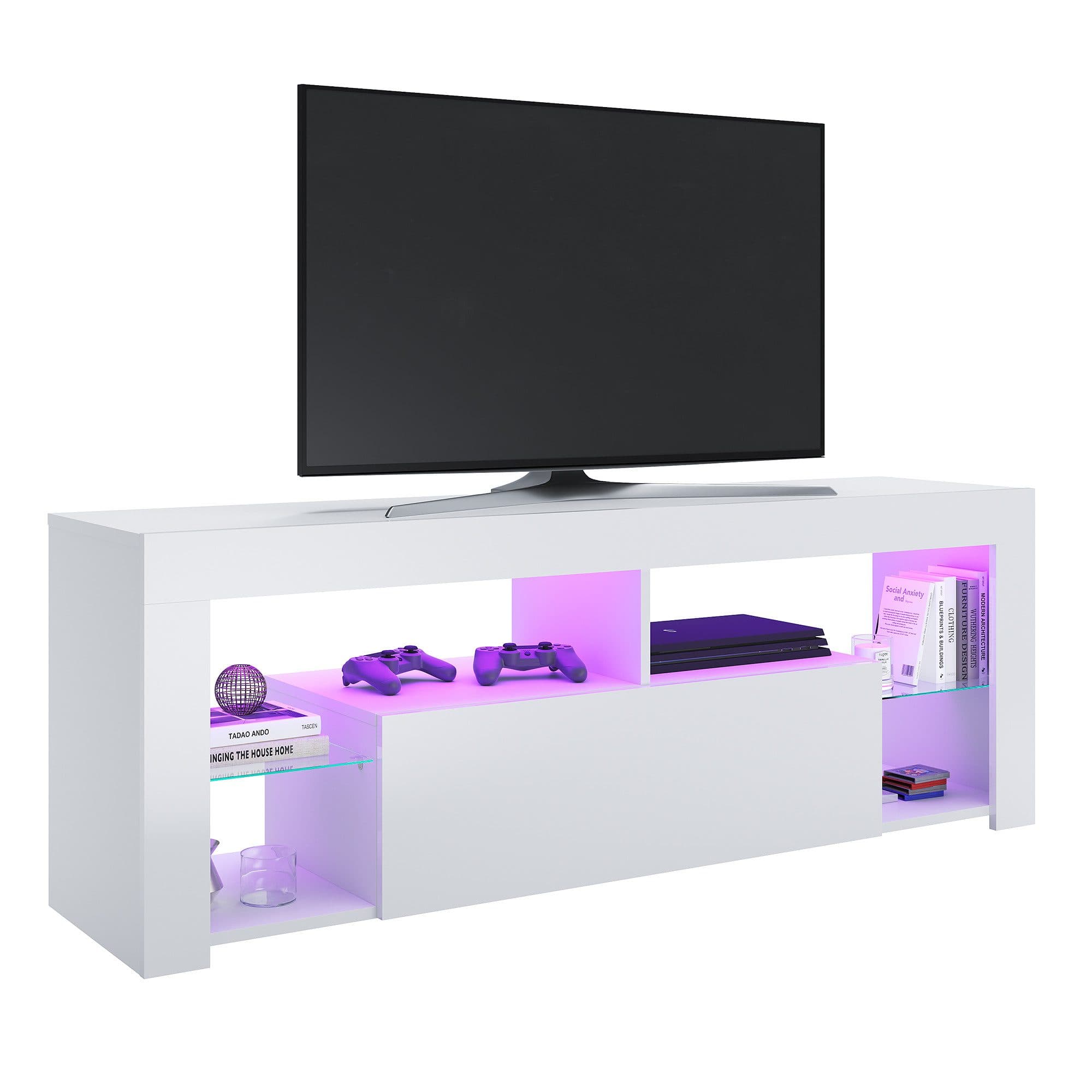 SONNI TV-Schrank Schwarzer TV-Ständer mit LED-Beleuchtung - Bild 2