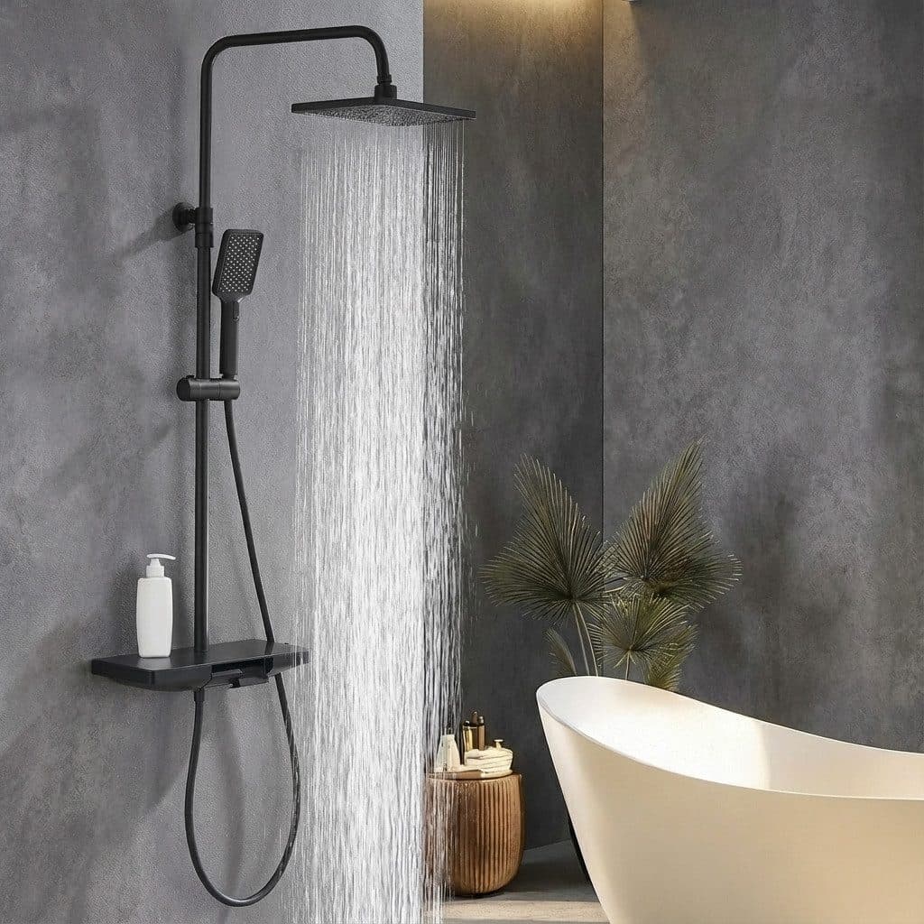 Modernes Duschsystem aus Glas in Schwarz - Bild 2