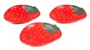 Levandeo® Dekoteller 3er Set Keramik Erdbeer-Motiv Bunt Bild 2
