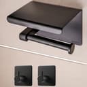 Dolvhin Toilettenpapierhalter ohne Bohren mit Ablage & 2 Haken Edelstahl Bild 2