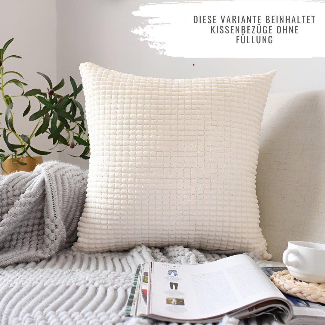 Interior by Hakito Dekokissen 2er Set Creme Polyester Füllung