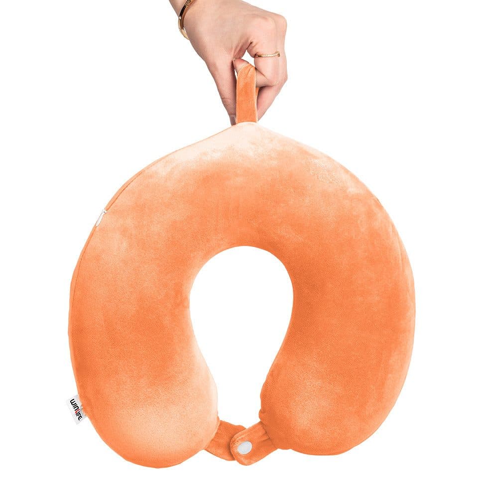 WINLIFE Reisekissen Memory Foam Nackenhörnchen Orange - Bild 2