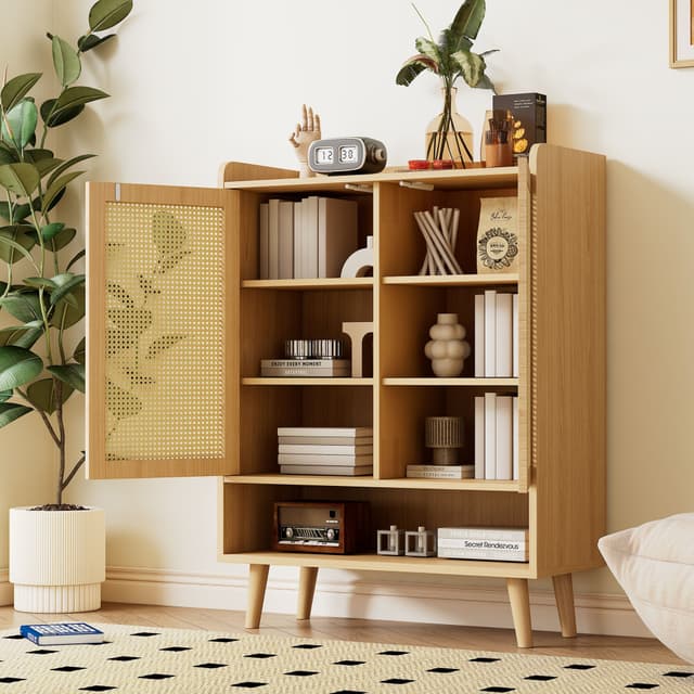 BlingBin Schuhschrank Rattan Push-to-Open Schuhkommode