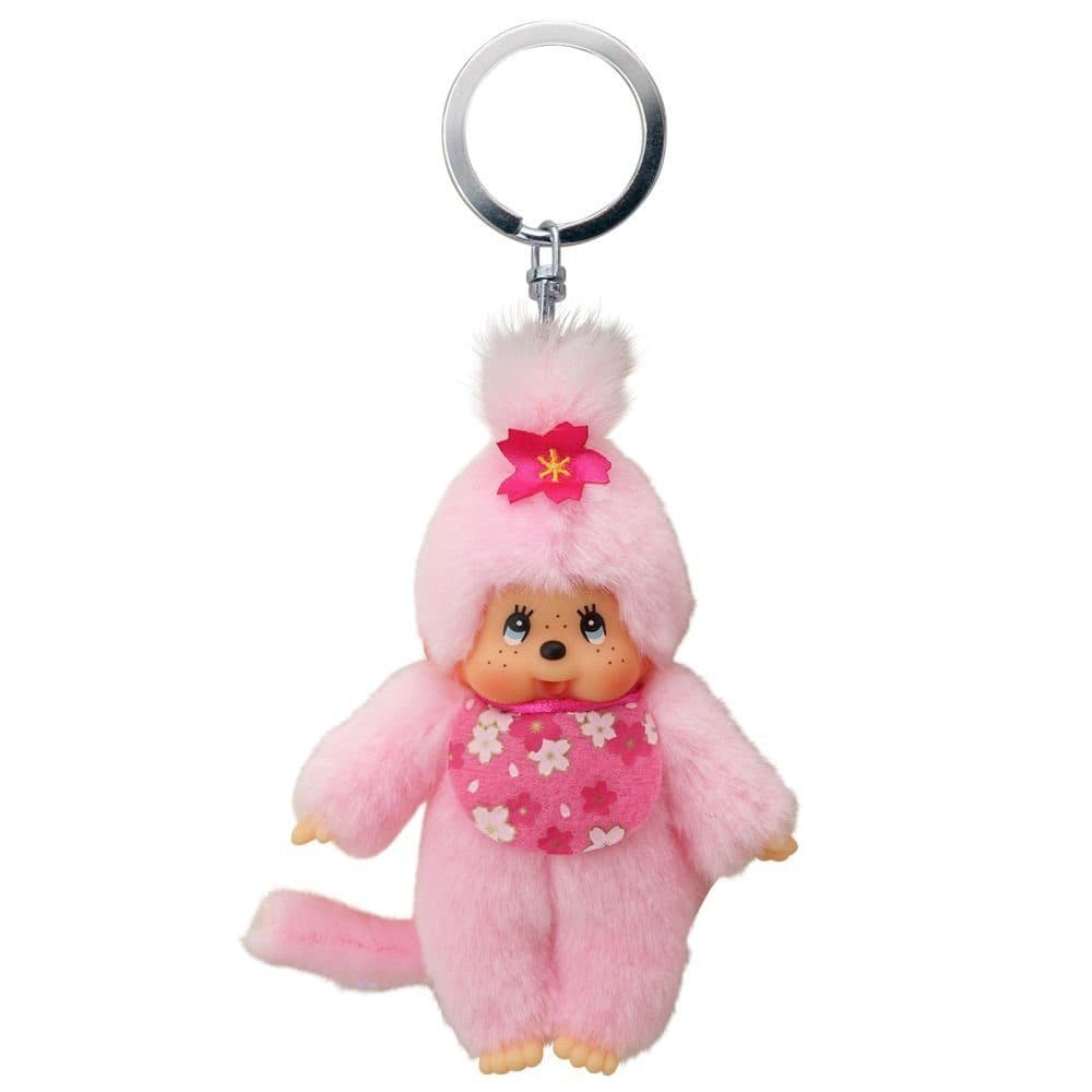 Monchhichi Schlüsselanhänger Kirschblüten-Mädchen Rosa 10 cm