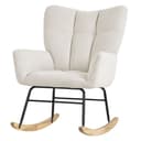 ML-DESIGN Schaukelstuhl Beige Frottee-Optik Naturholz Bild 2