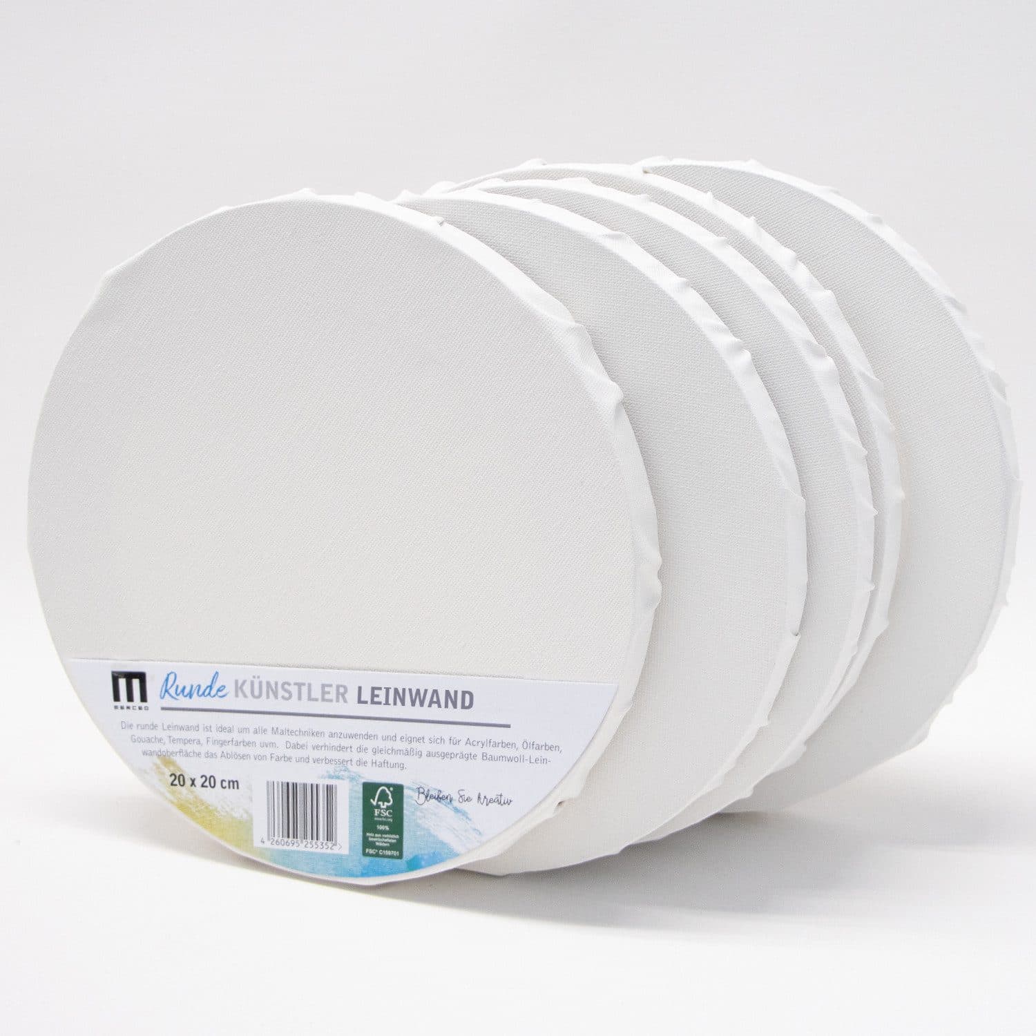M MERCEO Leinwand 5er Set Rund 20cm Baumwolle - Bild 2