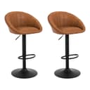 Woltu Barhocker 2er Set höhenverstellbar Kunstleder Braun Bild 2