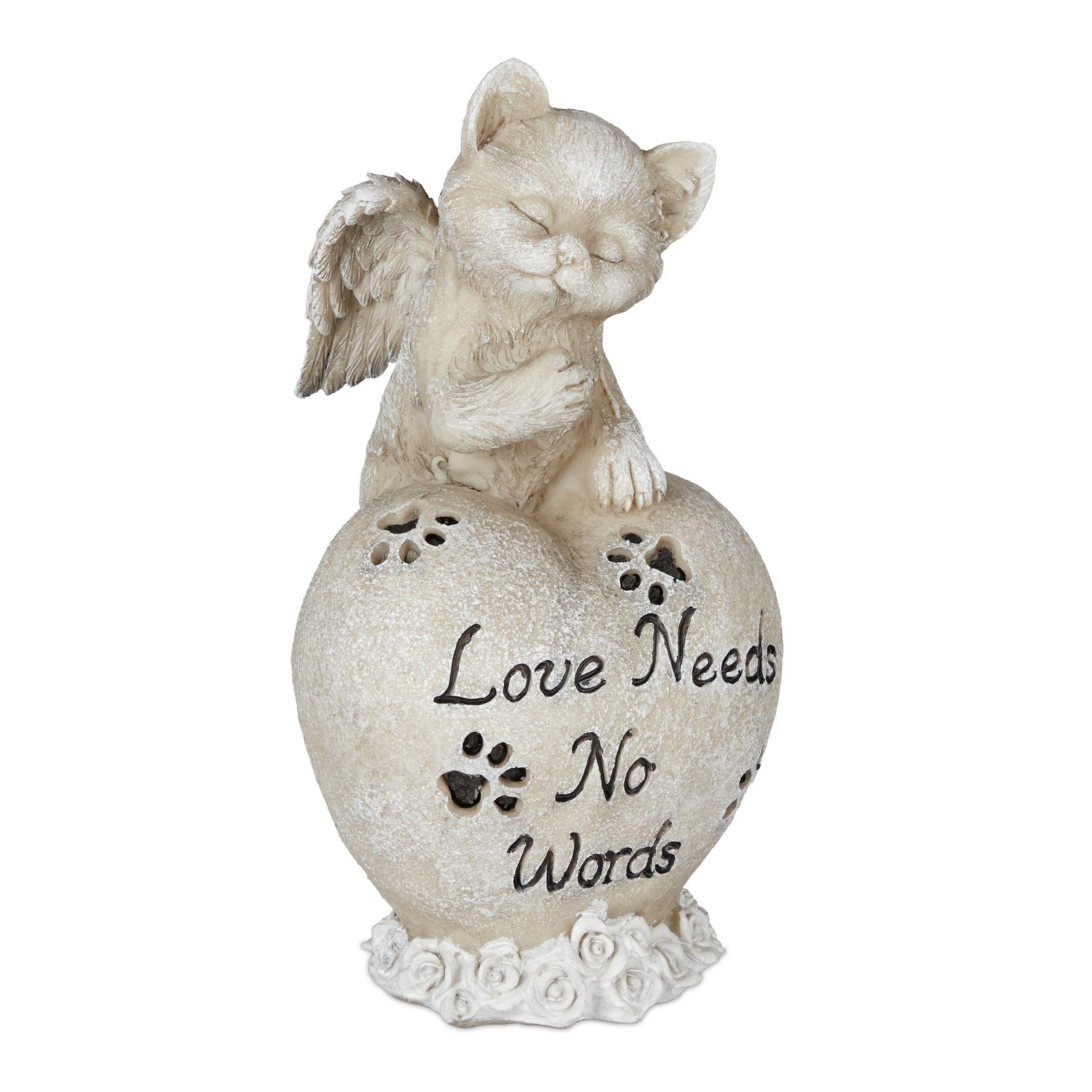 relaxdays Katzen-Grabschmuck Wetterfest Polyresin Beige - Bild 2