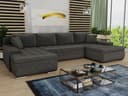 Sofnet Wohnlandschaft Faris U Ecksofa mit Schlaffunktion Grau Velours Bild 2