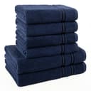 HAMMETEX 6-teiliges Handtuch Set Dunkelblau 100% Baumwolle Frottier Bild 2