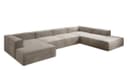 Luxusbetten24 Designer Sofa Lesley U XXL Samtbezug Beige Bild 2