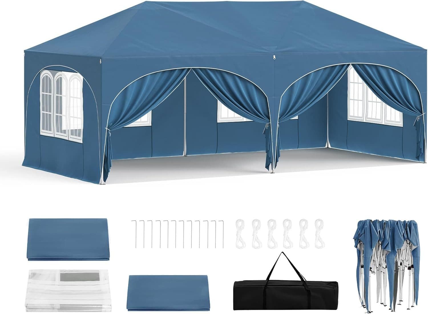 Woltu Pavillon 3x6 m mit 6 Seitenwänden höhenverstellbar - Bild 2