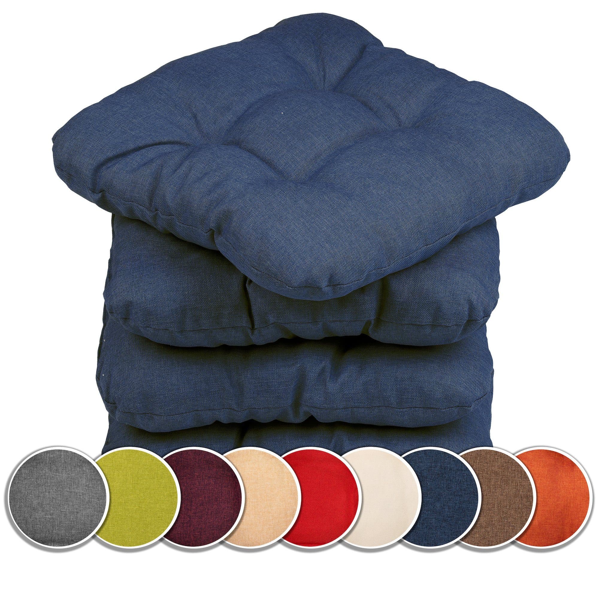 sunnypillow Stuhlkissen 40x40 cm 4er Set Blau - Bild 2