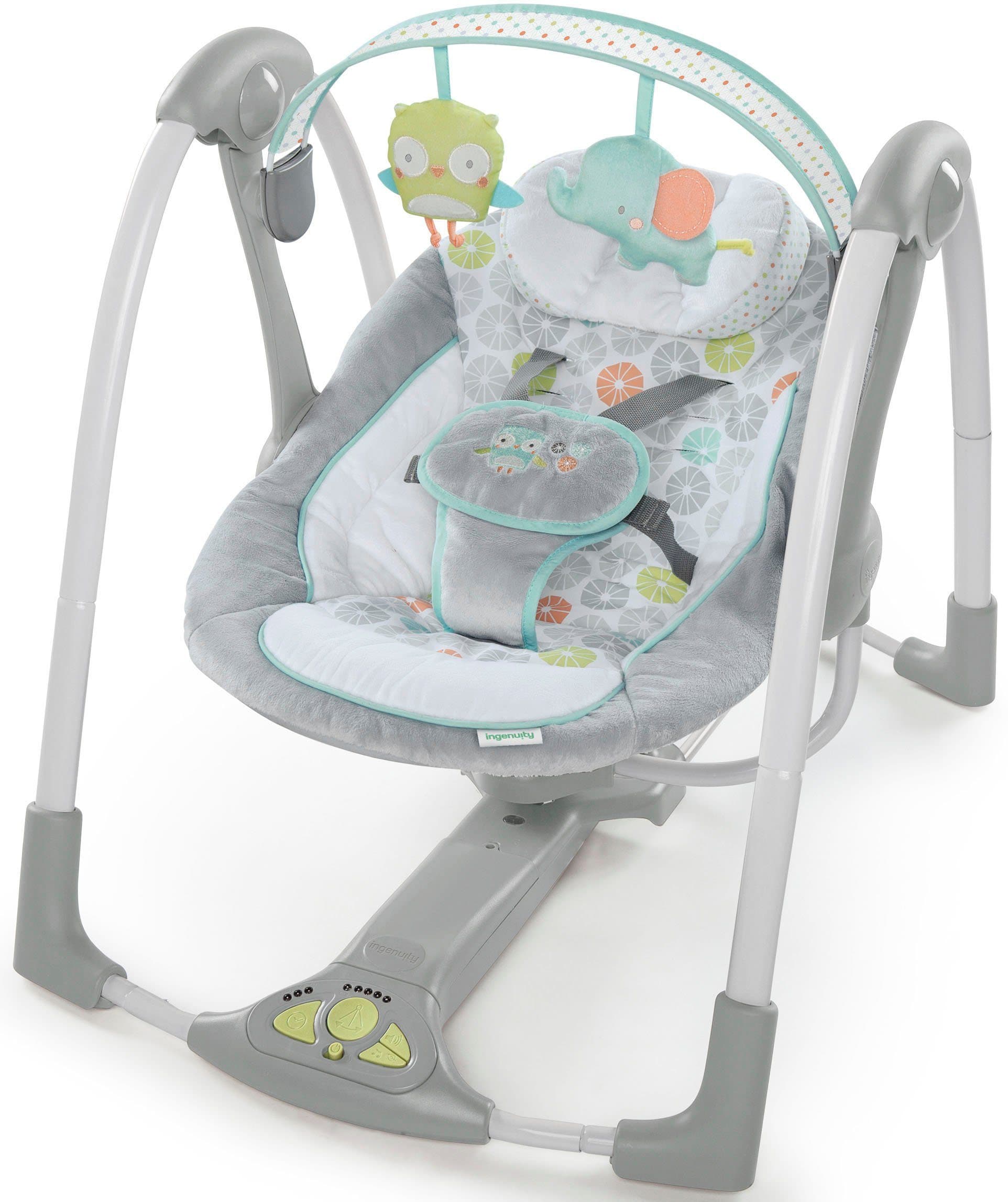 Babyschaukel aus Plüsch und Polster in Pastelltönen - Bild 2