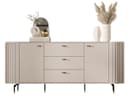 Compleo Kommode MODERNO Beige Schwarz-Gold 3 Schubladen 2 Türen Bild 2