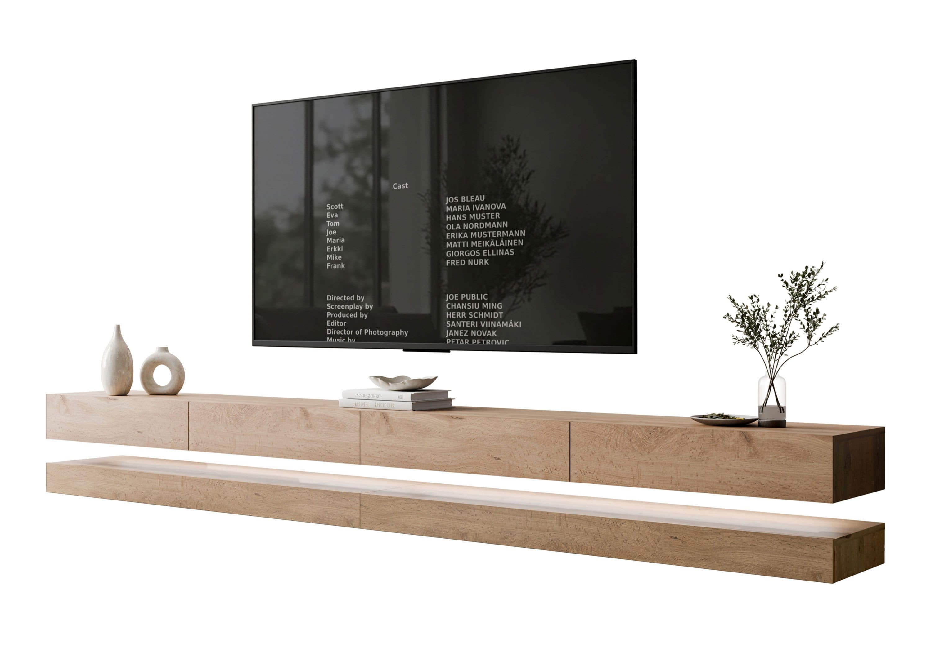 Lookway TV-Schrank SKY 280 cm mit LED-Beleuchtung Wotan Eiche - Bild 2