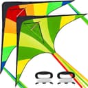 JOYIN Flug-Drache 2-tlg. Delta-Drachen Grün und Regenbogen Bild 2