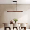 GLOBO LIGHTING LED Pendelleuchte Warmweiß Holz Schwarz Bild 2
