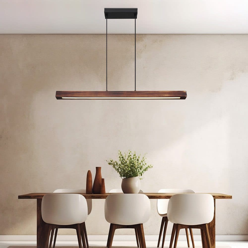GLOBO LIGHTING LED Pendelleuchte Warmweiß Holz Schwarz - Bild 2