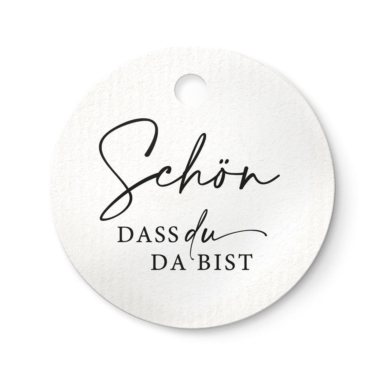 NORDEULE Dekohänger Schön dass du da bist Runde Geschenkanhänger Ø 4cm (12 St) - Bild 2