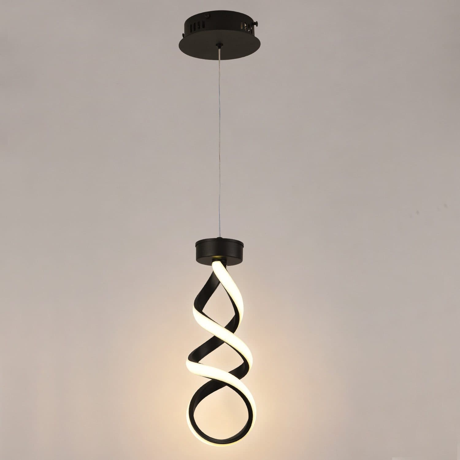 JDONG Pendelleuchte Spirale LED Gold/Schwarz Modern - Bild 2