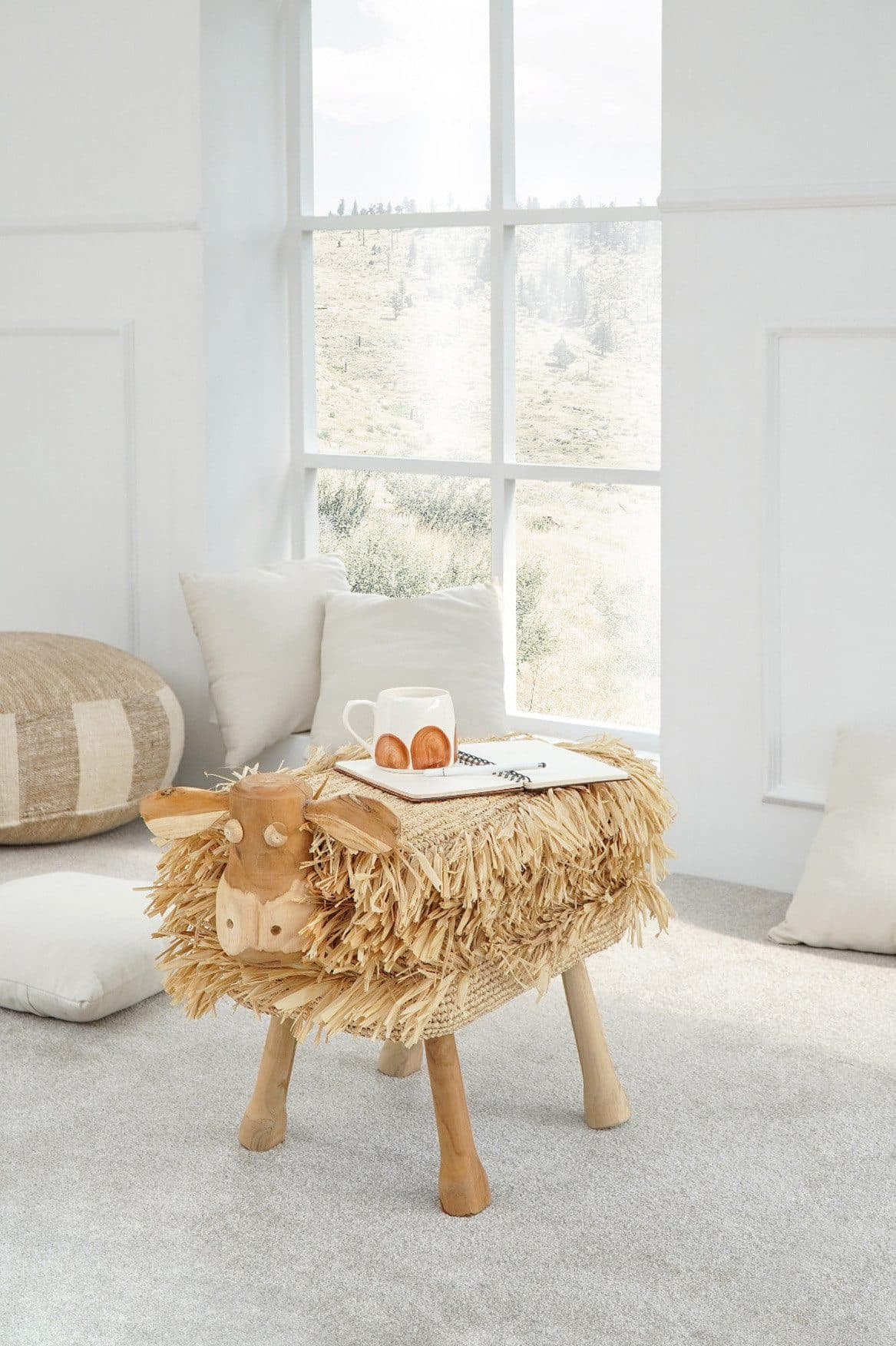 More2Home Sitzhocker Schaf Teak