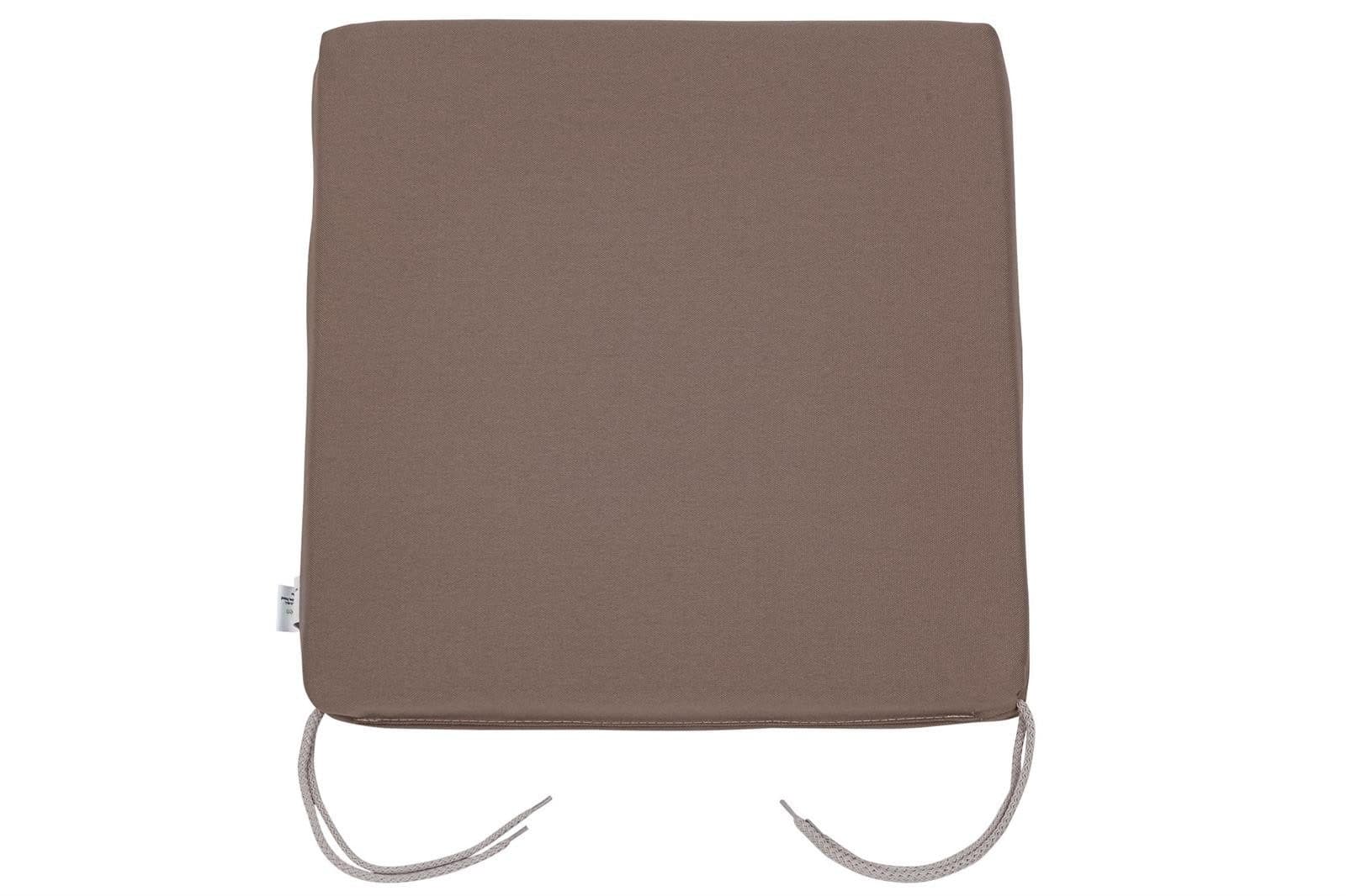Sun Garden Sitzkissen Barga Taupe 38x38x4 cm mit Bindebändern