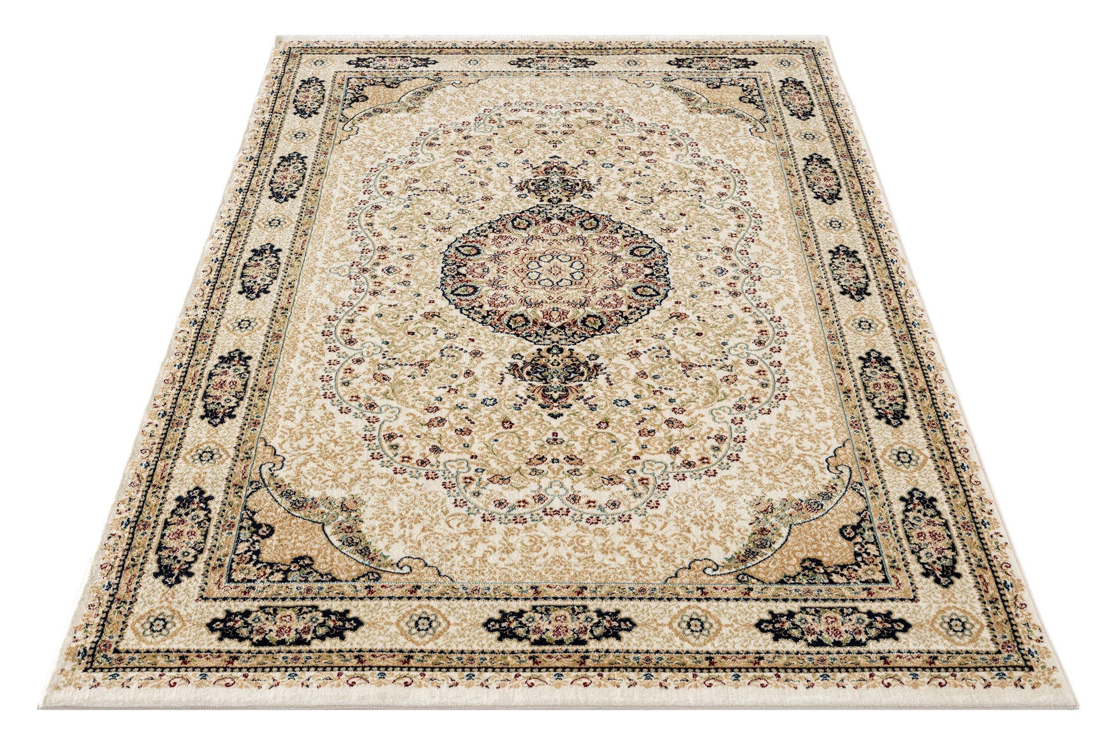 Carpetilla Asfahan Orientalischer Designerteppich Knochenfarbe Kurzflor - Bild 2