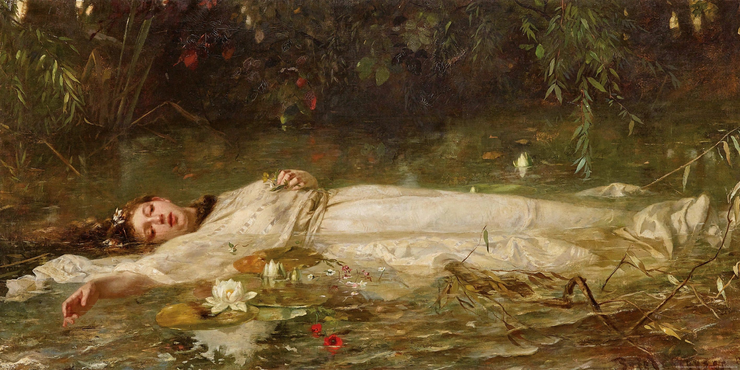 Friedrich Heyser - Ophelia - Kunstdruck Poster 100x50 cm - Bild 2