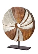 Dekoleidenschaft Skulptur Circle Mangoholz Aluminium Silber Bild 2