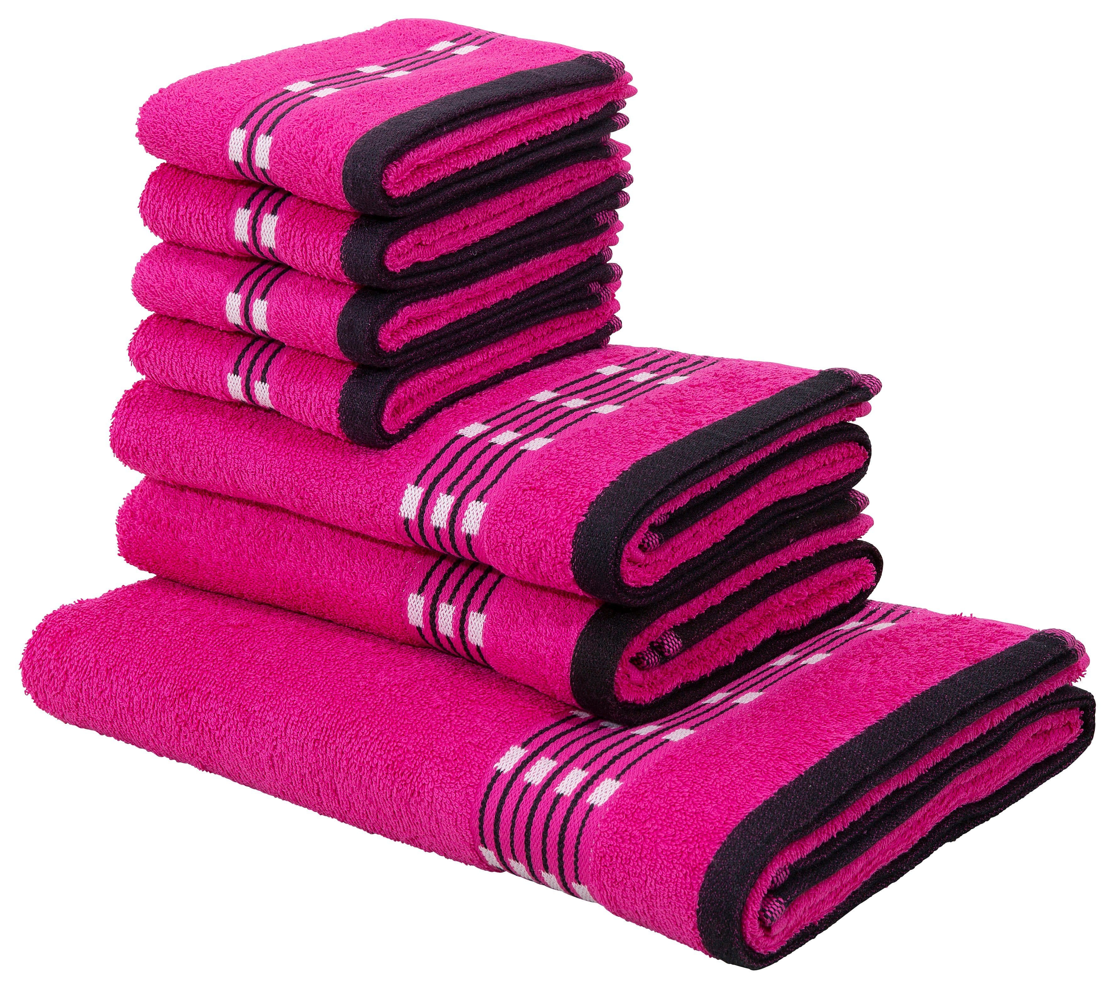 OTTO HOME Handtuch Set Jonnie 7-tlg. Rosa Walkfrottee - Bild 2